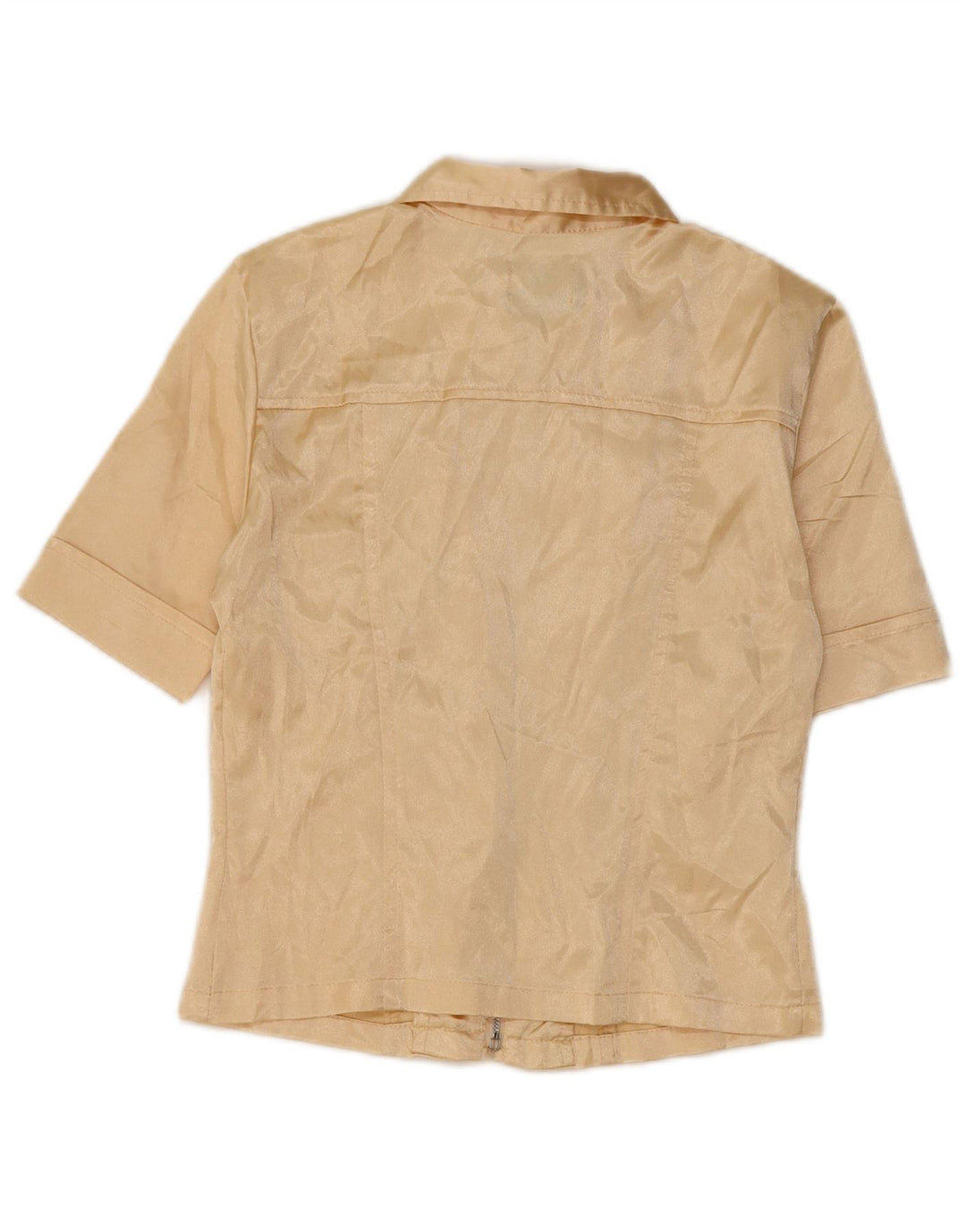 Easy Womens Crop kortærmet skjortebluse UK 10 Small Beige Polyester