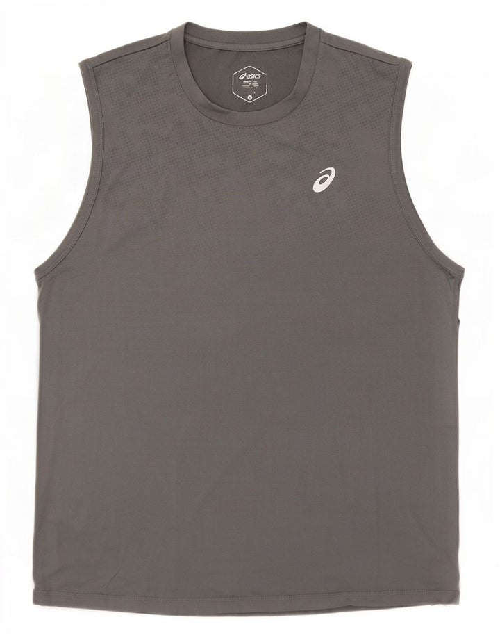 Asics Herre Grafisk Vest Top Stor Grå Polyester
