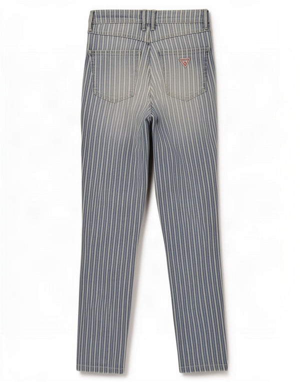 Guess Womens High Rise Skinny Jeans W26 L27 Blue Pinstripe