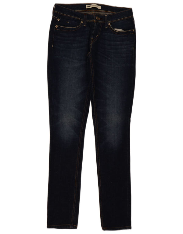 Levi's Womens 524 Super Low Slim Jeans W30 L32 Navy Blue Cotton
