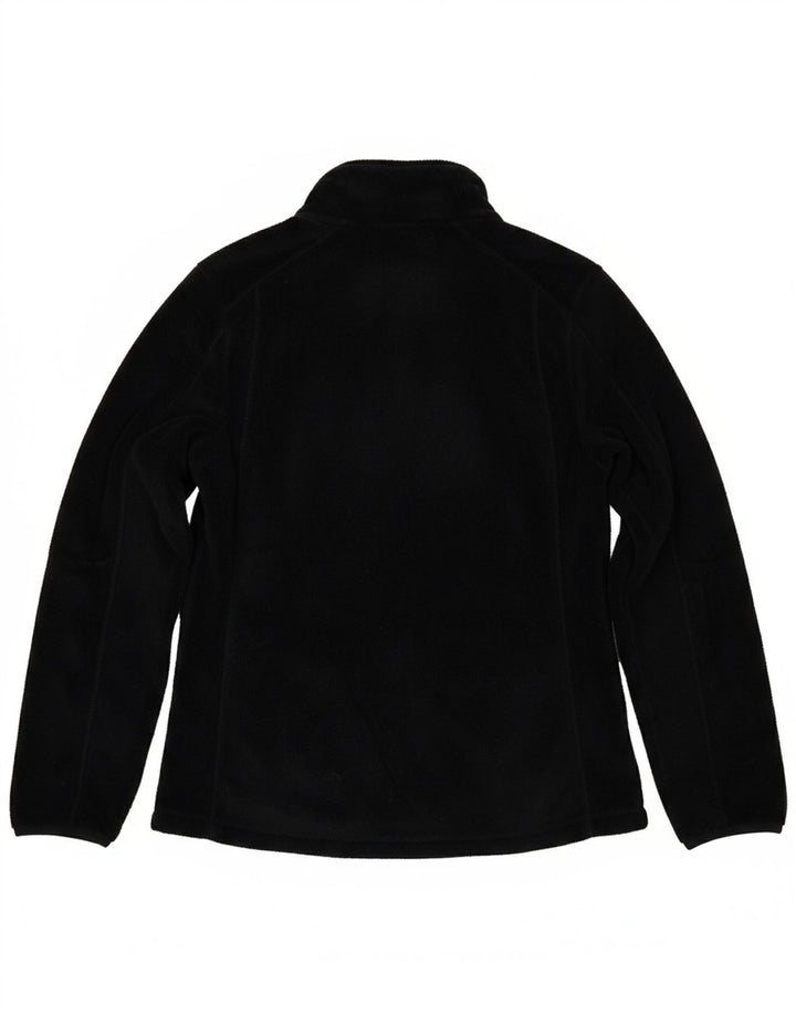 LOTTO Womens Zip Neck Fleece Jumper UK 14 Large Black Polyester