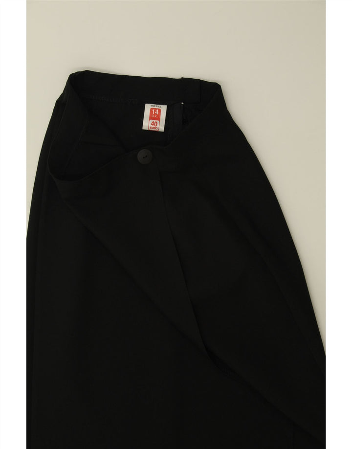 VINTAGE Womens Midi Skirt UK 14 Medium W28  Black Polyester Vintage Vintage and Second-Hand Vintage from Messina Hembry 