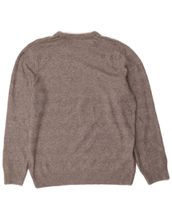 Marks & Spencer Herre sweater med rund hals XL Gråstribet akryl