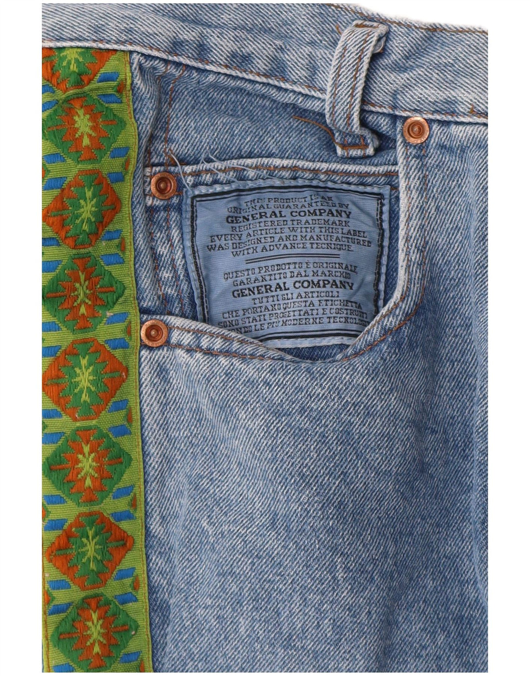 General Company Dame Straight Jeans W30 L33 Blue Geometric