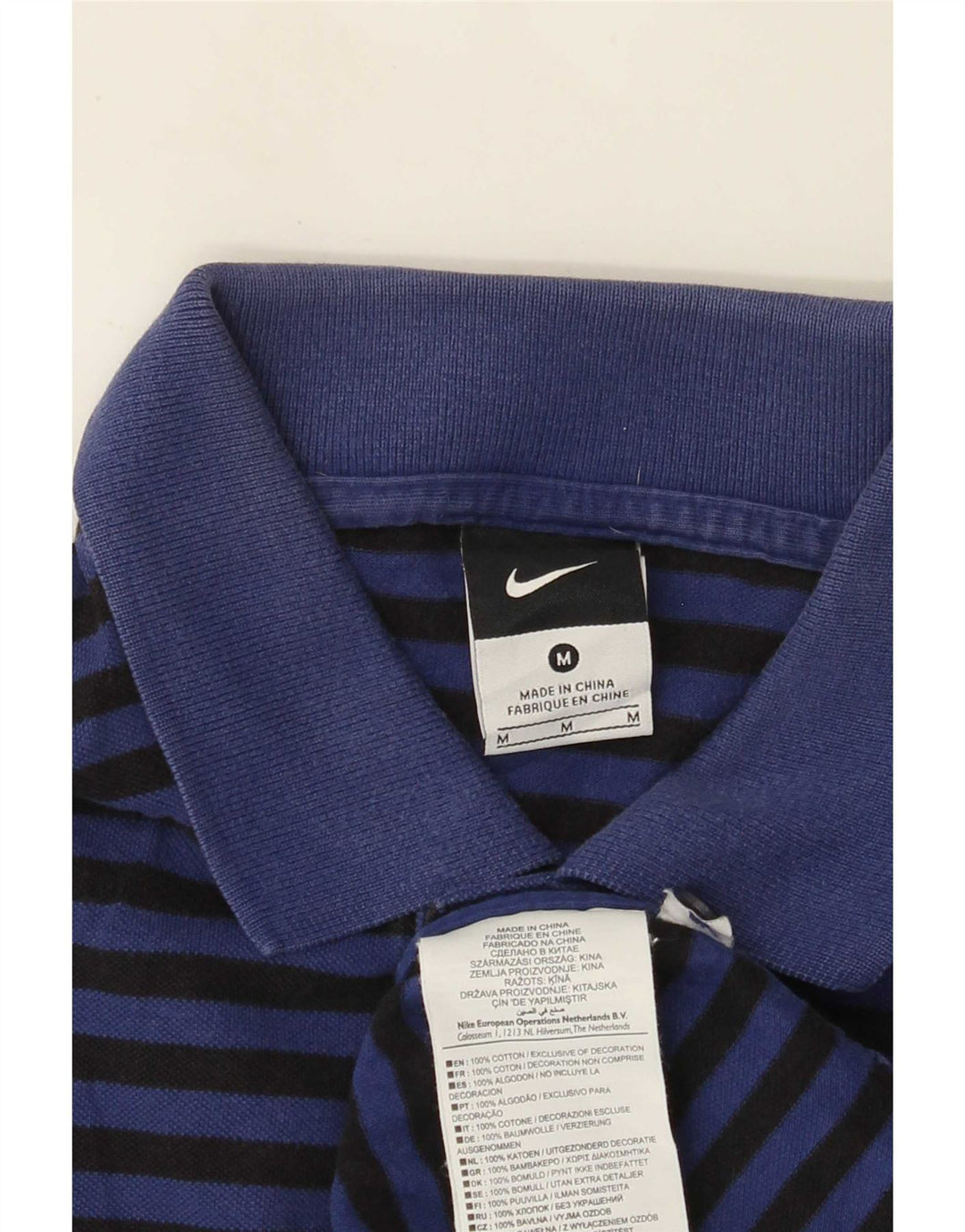 Nike Herre Inter Milan Polo Shirt Medium Navyblå Stribet bomuld