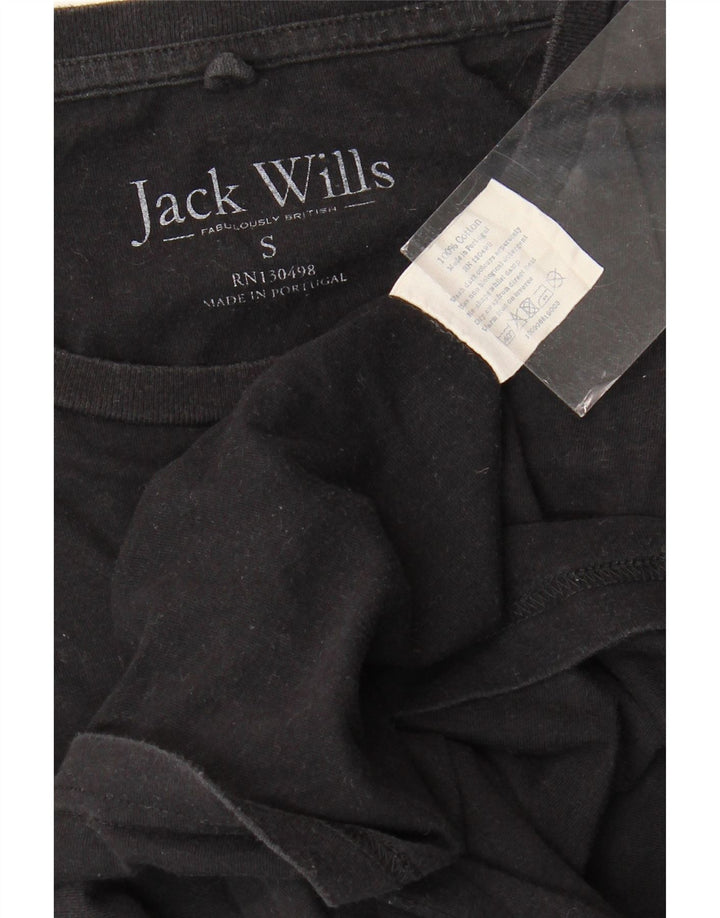 JACK WILLS Herre T-Shirt Top Lille Sort Bomuld