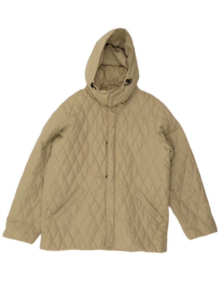 Sergio Tacchini Herre hættejakke quiltet UK 40 Large Beige