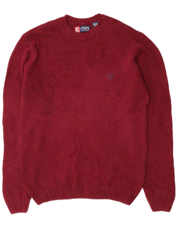 Chaps Herre Crew Neck Jumper Sweater Small Bourgogne