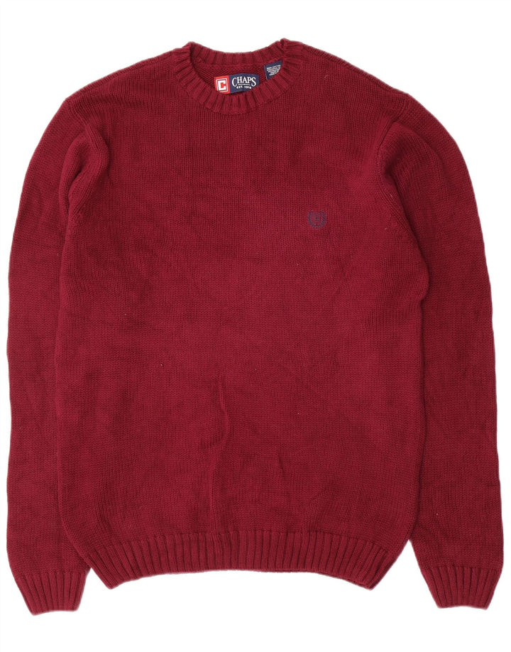 Chaps Herre Crew Neck Jumper Sweater Small Bourgogne