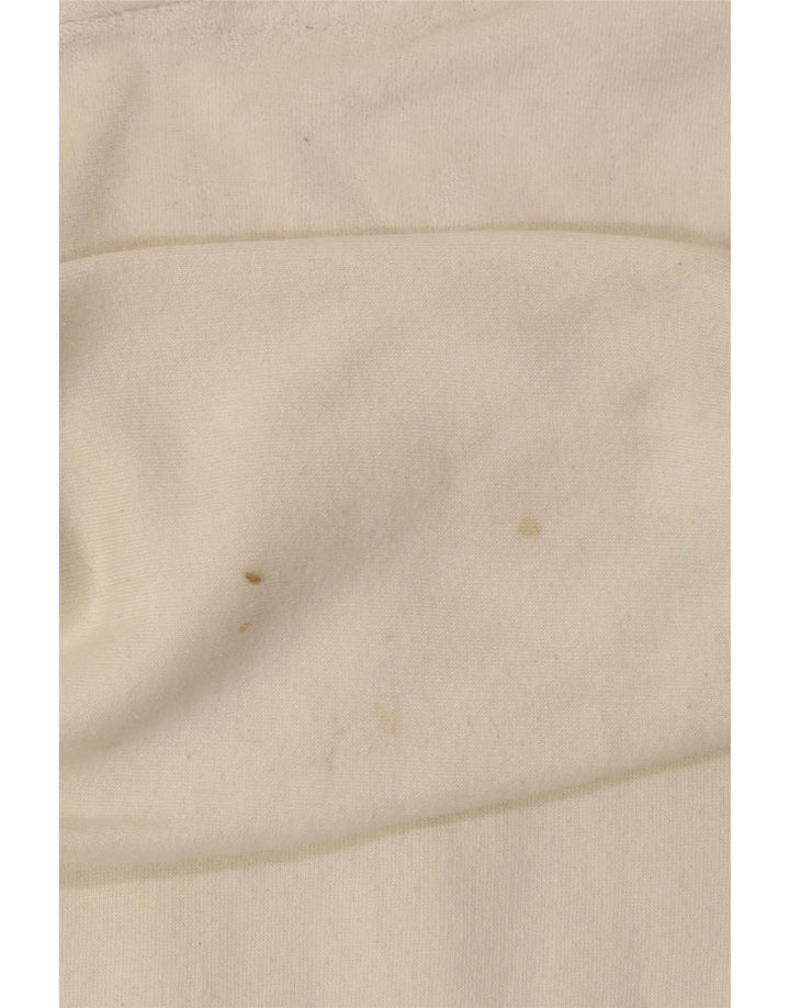 CHAMPION Dame grafisk fleecetrøje med hætte UK 14 Medium Off White Bomuld