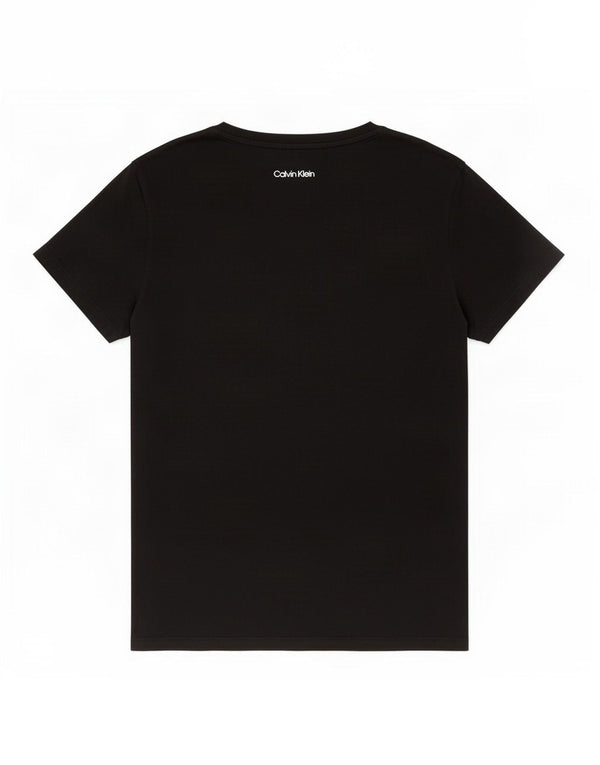 Calvin Klein Jeans Dame Grafisk T-Shirt Top UK 14 Medium Sort Bomuld