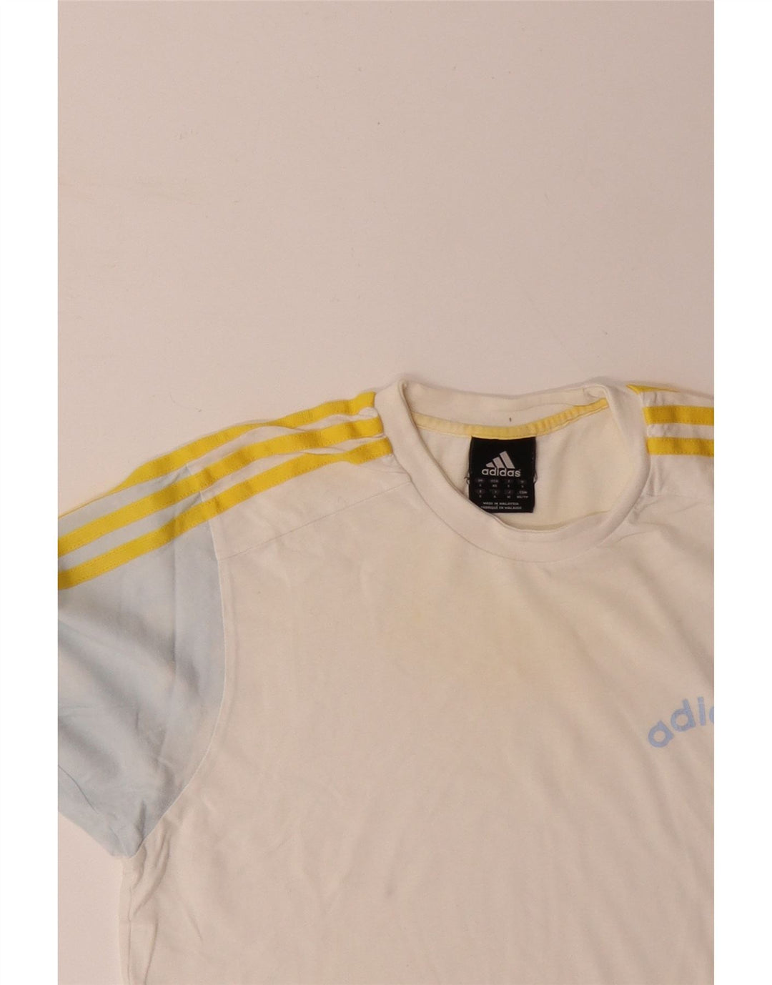 ADIDAS Herre T-Shirt Top Lille hvid Colourblock Bomuld
