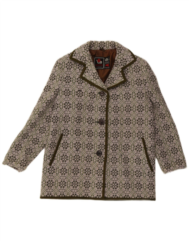 Eclipse Dame 3-knaps blazerjakke UK 14 Medium Grey Geometrisk Uld