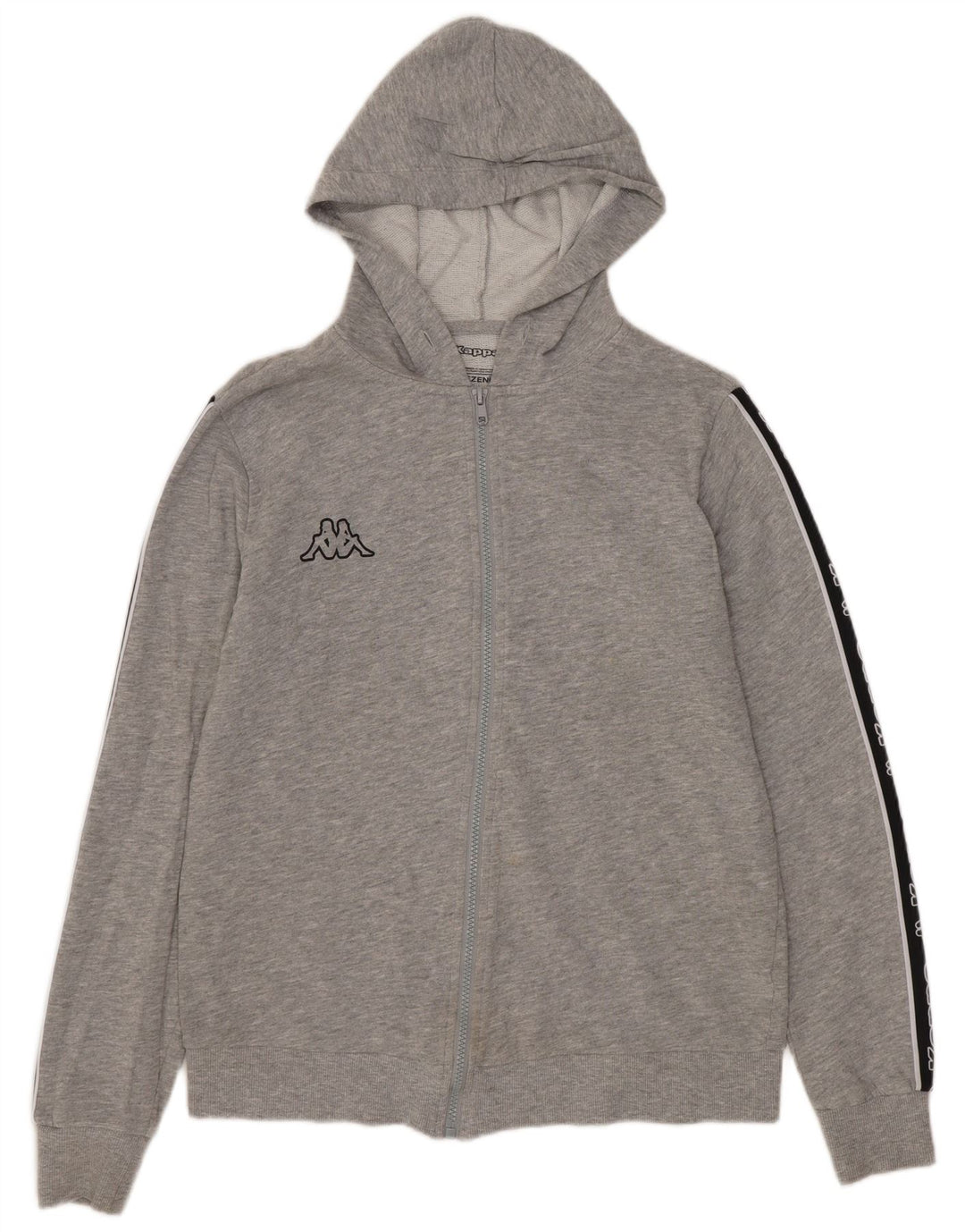 Kappa hættetrøje til kvinder med grafisk lynlås UK 16 Stor grå farveblok