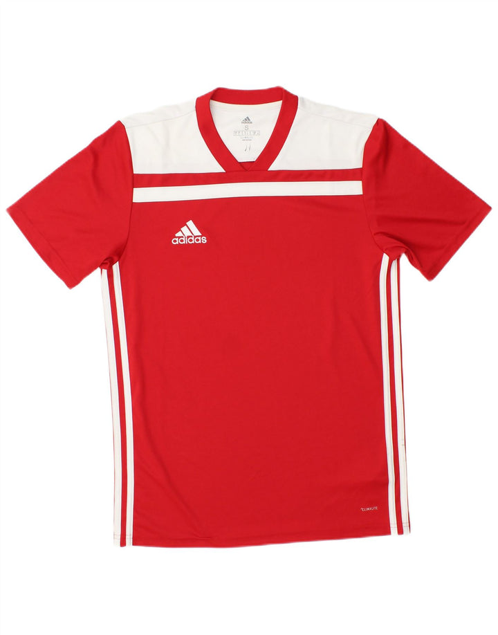 Adidas Herre Climalite T-Shirt Top Lille Rød Colourblock Polyester