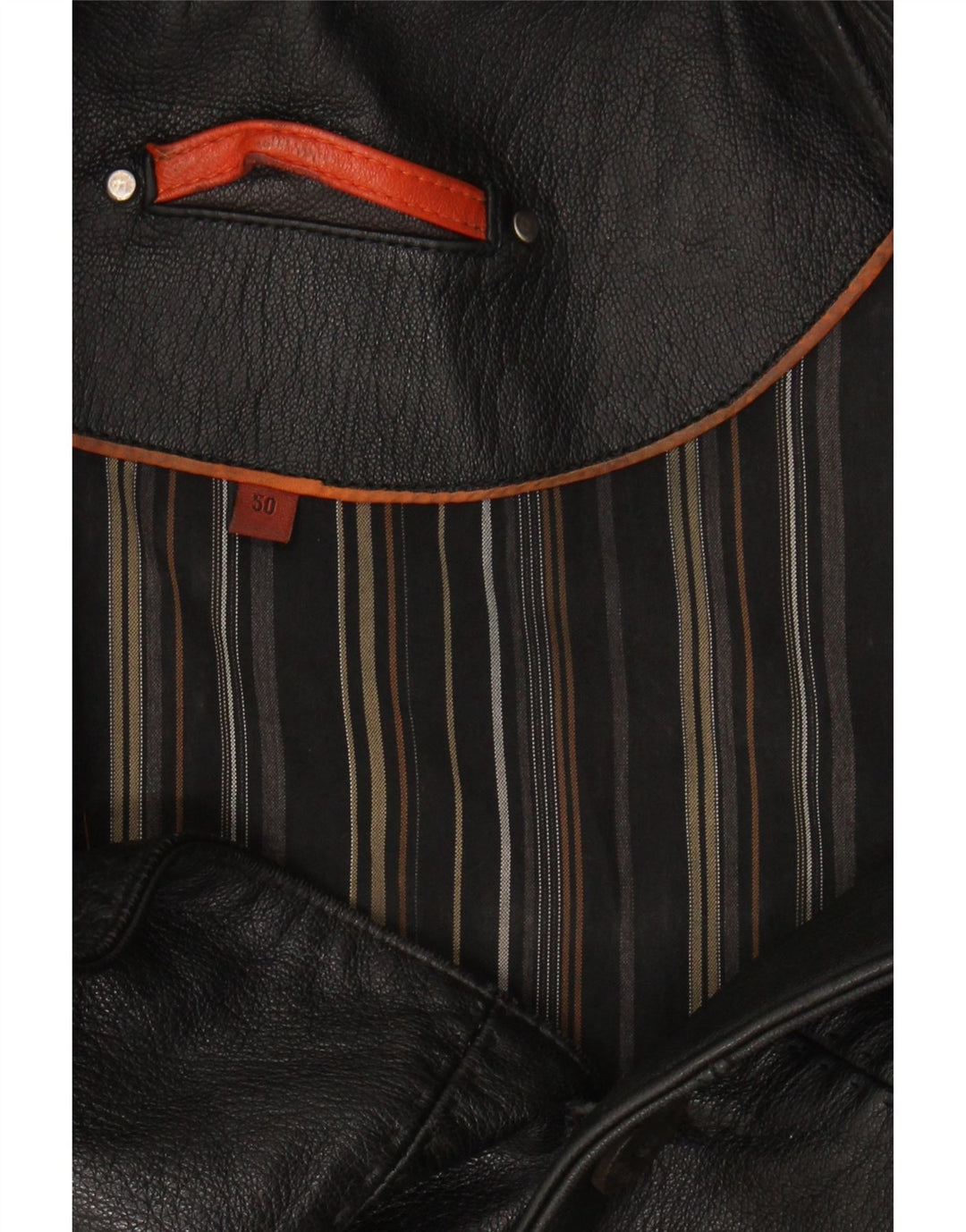 VINTAGE Mens Leather Jacket IT 50 Large Black Leather Vintage Vintage and Second-Hand Vintage from Messina Hembry 