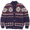 Vintage herre cardigan sweater Medium Blue Fair Isle