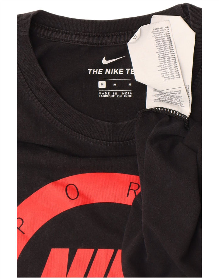 NIKE Grafisk T-shirt top mellem sort bomuld til mænd