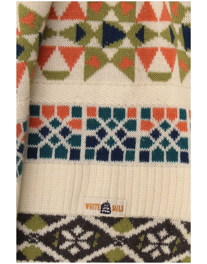 Hvide Sejl Herre Crew Neck Jumper Sweater Stor Beige Geometrisk