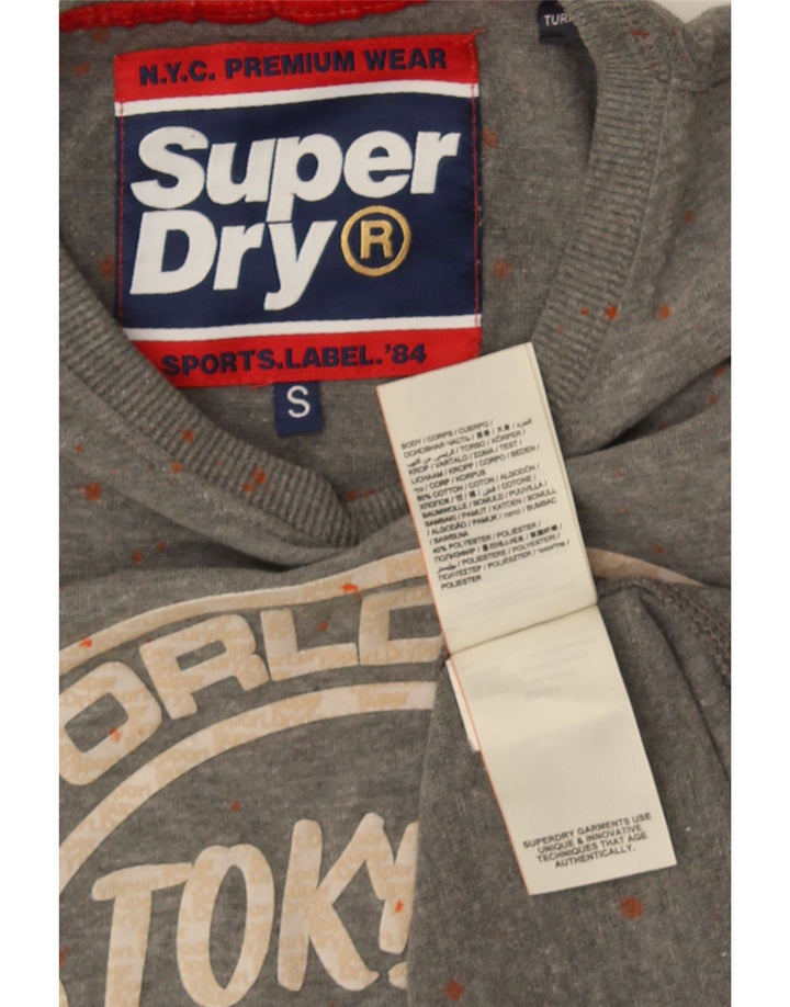 Superdry Grafisk T-shirt top til mænd, lille grå plettet bomuld