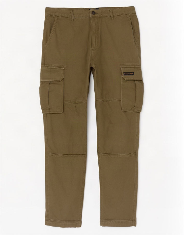 Bænk Herre Slim Cargo Bukser W34 L30 Khaki Bomuld