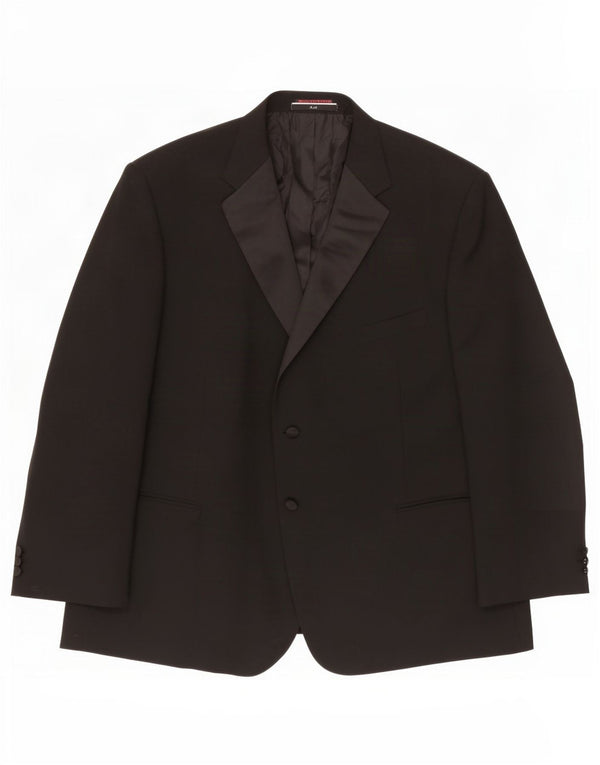Marks & Spencer Herre 2 Button Blazer Jacket UK 52 3XL Sort Polyester