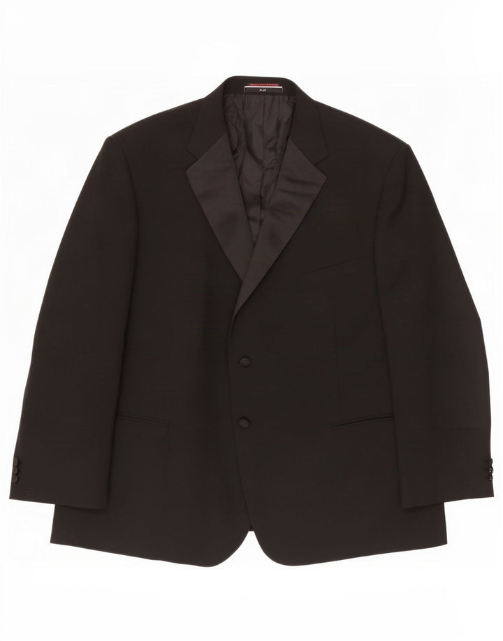 Marks & Spencer Herre 2 Button Blazer Jacket UK 52 3XL Sort Polyester