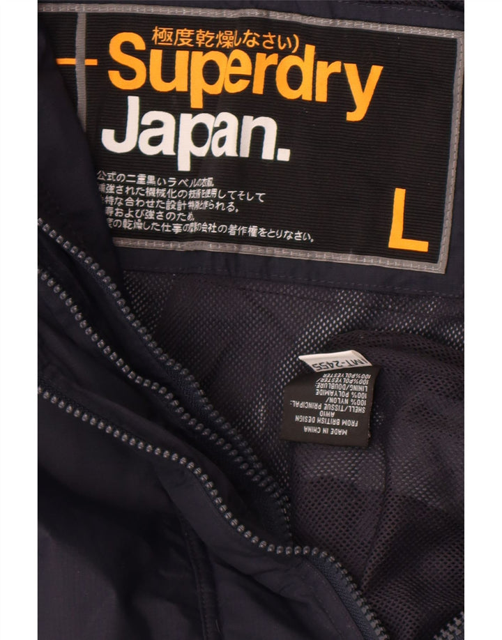 Superdry regnjakke til kvinder UK 16 Stor marineblå nylon
