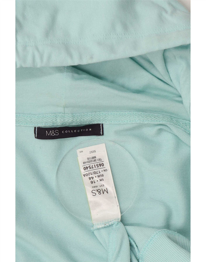 Marks & Spencer Dame Hættetrøje Sweater UK 16 Large Green Polyester
