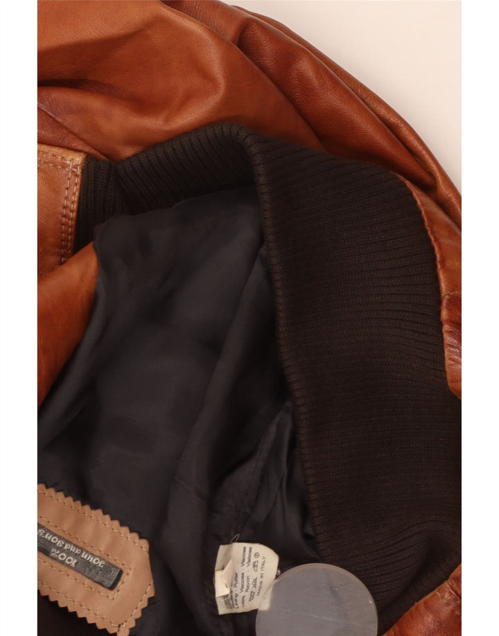 Vintage herre læderjakke UK 38 Medium Brown Viscose