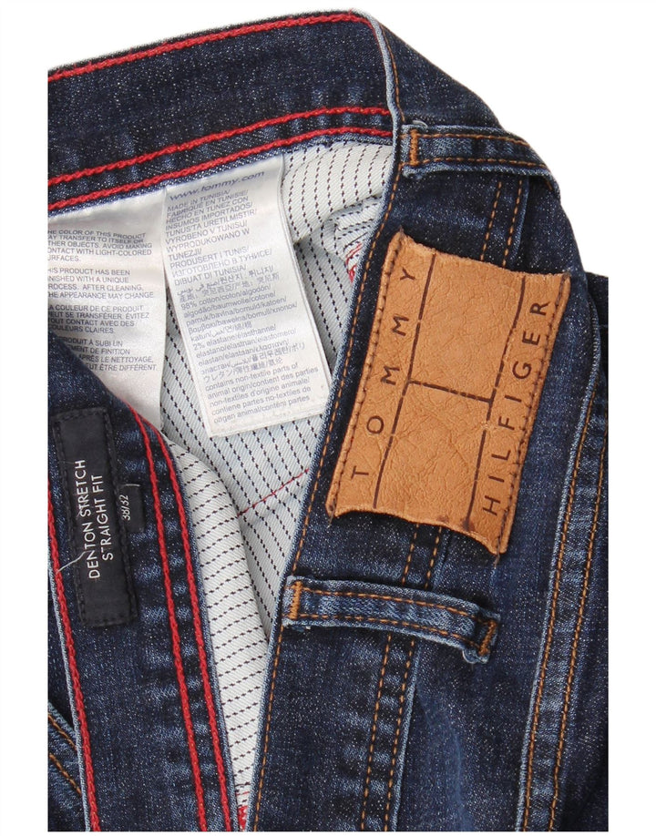 TOMMY HILFIGER Herre Denton Straight Jeans W38 L32 Marineblå Bomuld
