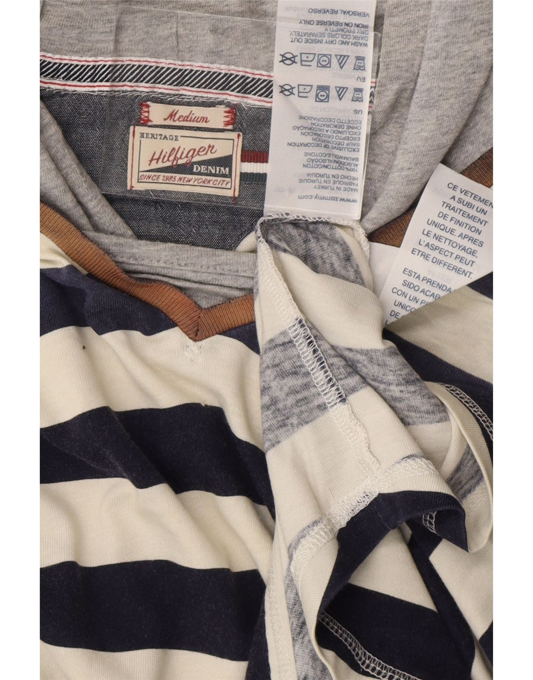 Tommy Hilfiger Herre Top Langærmet Medium Flerfarvet Stribet Nautical