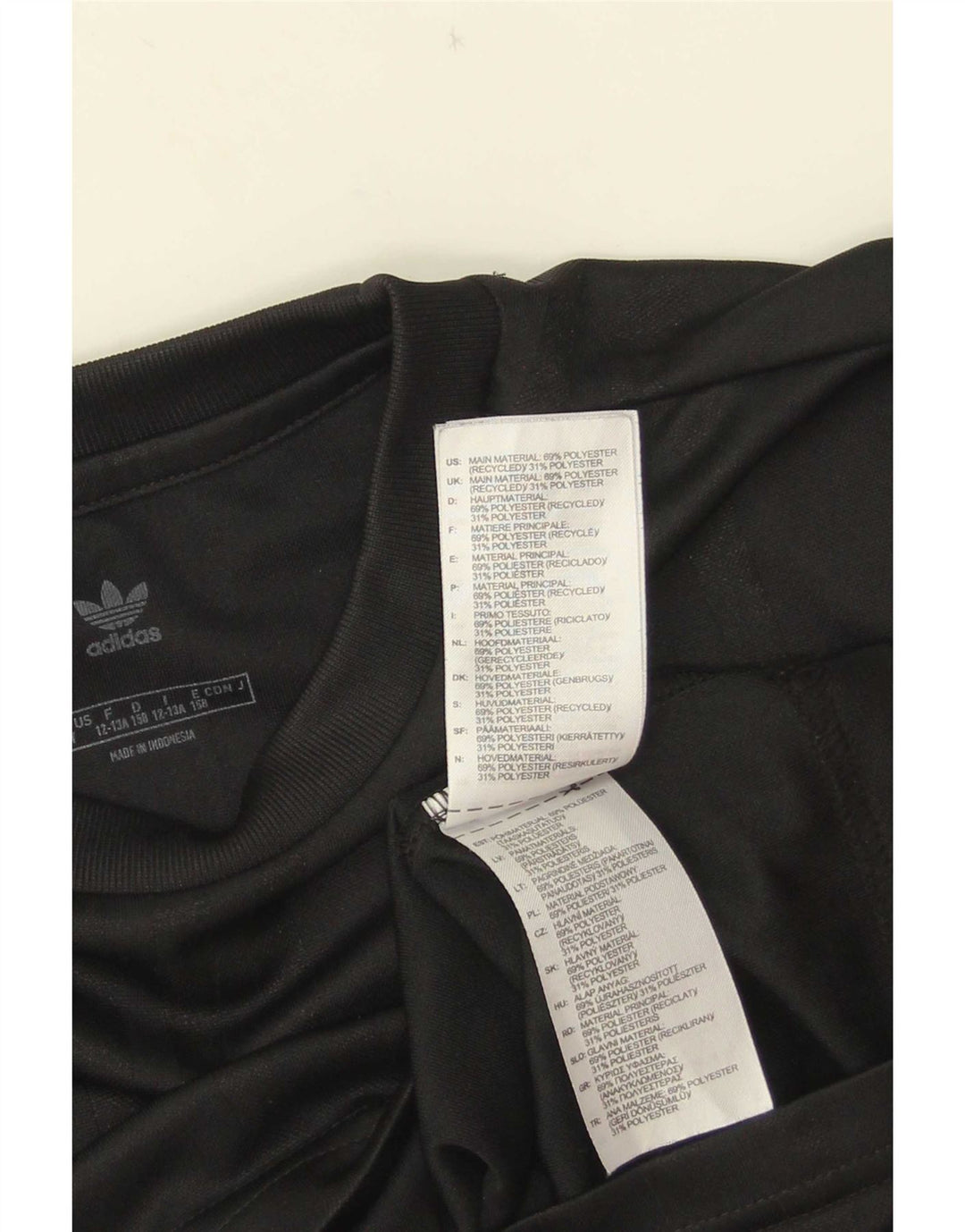 Adidas drenge grafisk t-shirt top 12-13 år sort polyester