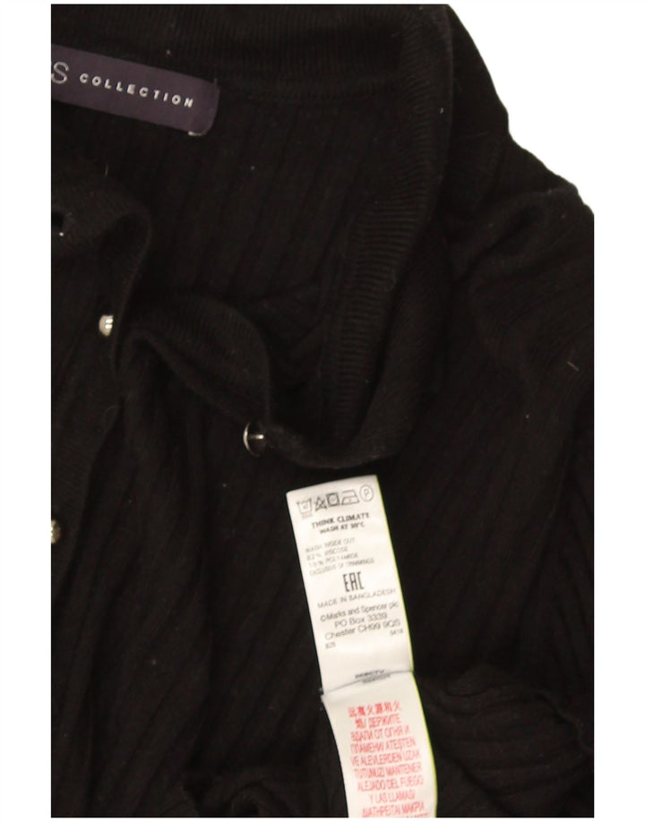 Marks & Spencer Dame Polo Shirt UK 18 XL Sort Viscose