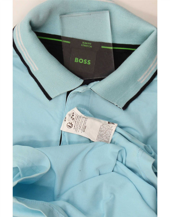 Hugo Boss Herre Slim Fit Polo Shirt Lille Blå Bomuld