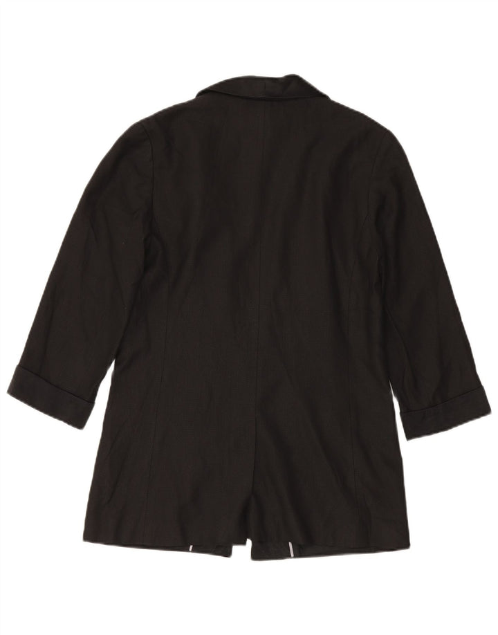 Oasis Dame 3/4-ærmet blazerjakke UK 10 Small Black Viscose