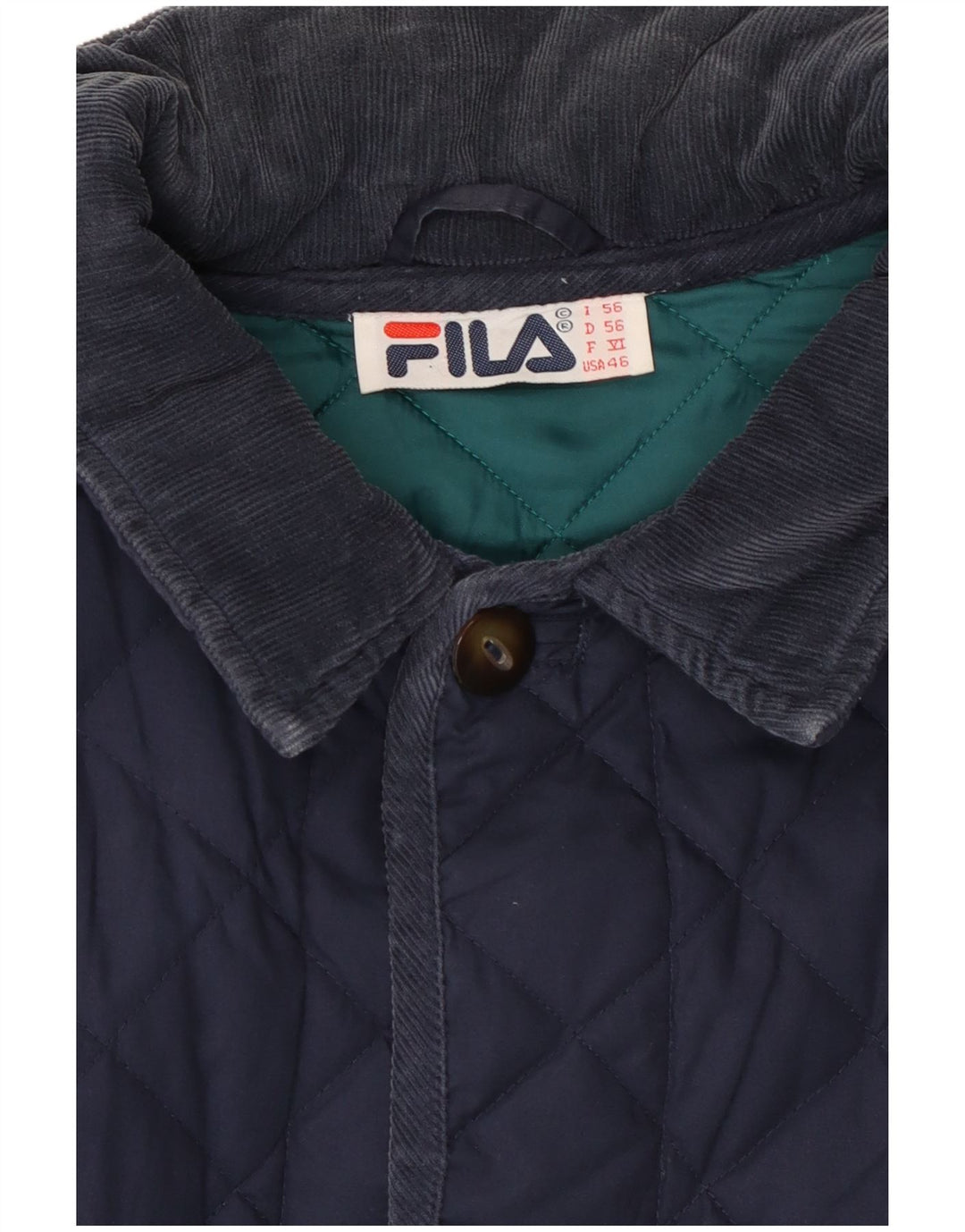Fila Herre Quiltet jakke IT 56 3XL Marineblå