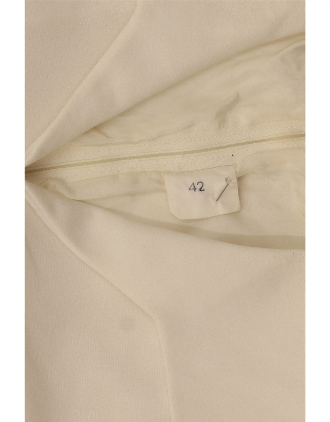 Vintage Dame A-Line Kjole IT 42 Medium White Floral Polyester