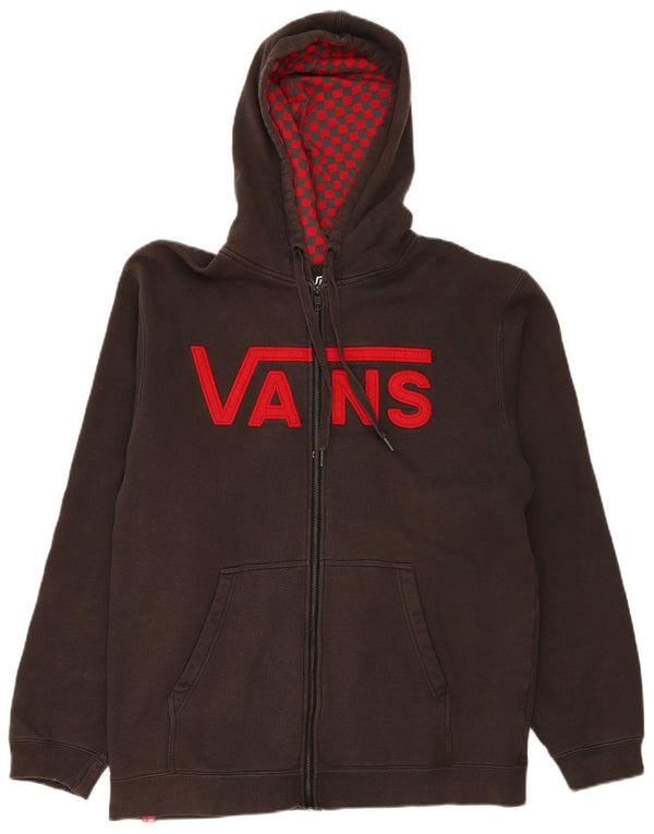 Vans Herre grafisk hættetrøje Sweater med lynlås Large Grå Colourblock Bomuld