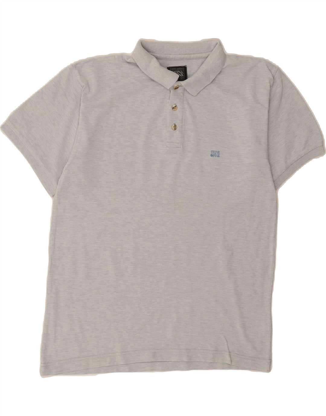 THINK PINK Mens Polo Shirt Small Grey Cotton Vintage Think Pink and Second-Hand Think Pink from Messina Hembry 