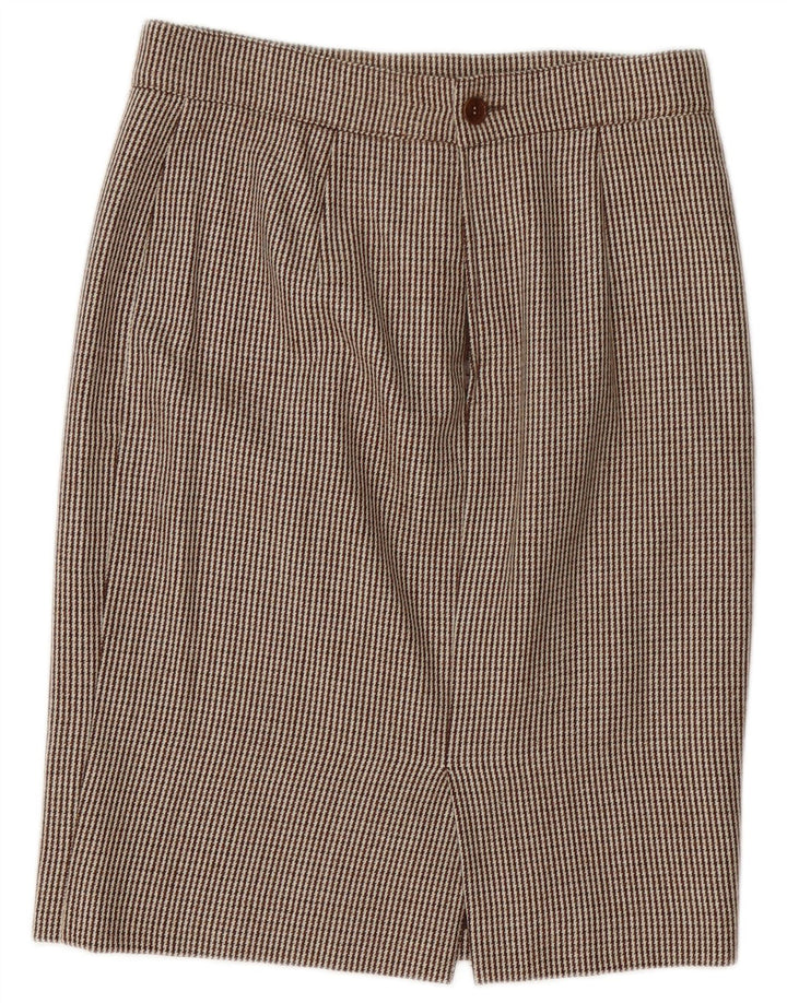 Genny Womens 2-knaps 2-delt nederdelsæt UK 14 Medium W32 Brown Houndstooth