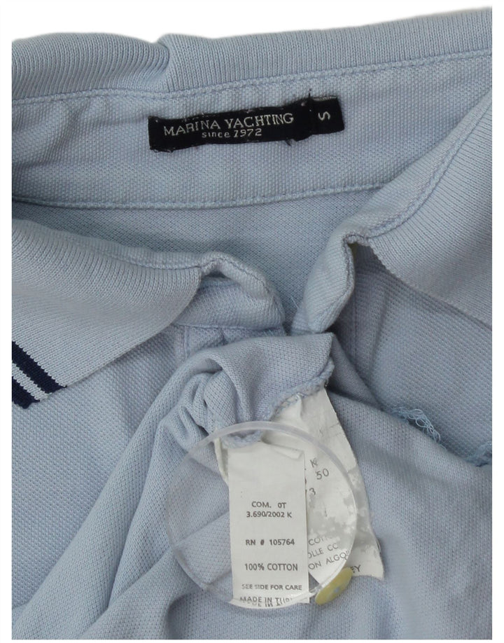 Marina Yachting Dame Grafisk Polo Shirt UK 10 Small Blue Cotton