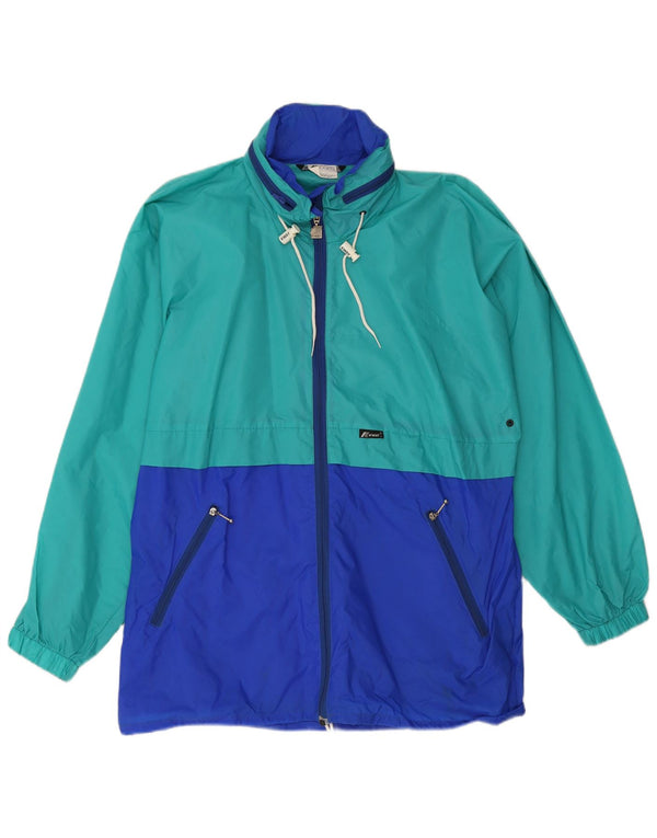 K-Way Regnjakke med hætte til mænd UK 38 Medium Green Colourblock Polyamid