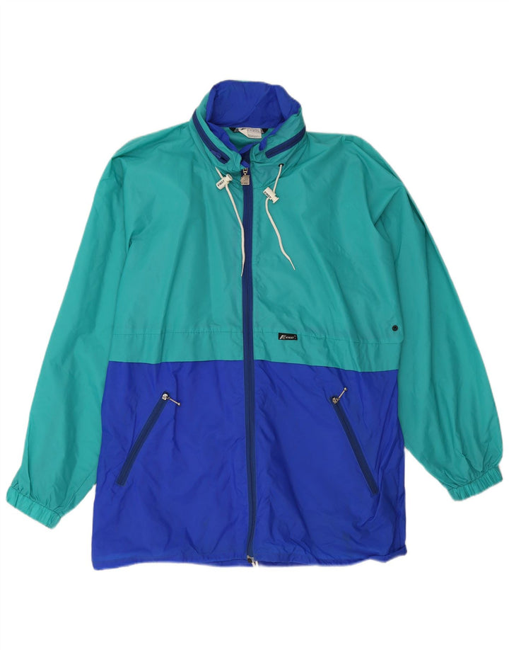 K-Way Regnjakke med hætte til mænd UK 38 Medium Green Colourblock Polyamid