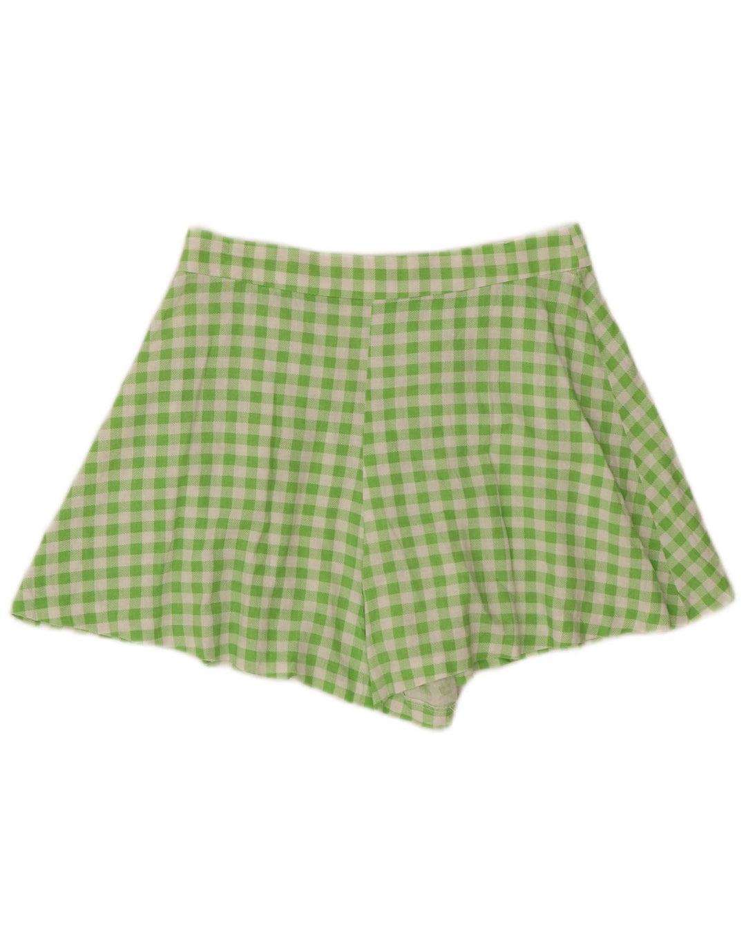 Zara Womens Pegged Casual Shorts Medium W28 Grøn Gingham
