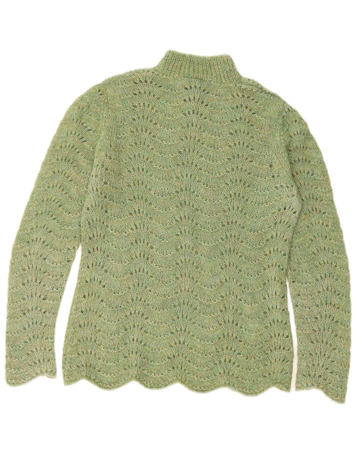 Vintage Dame Turtle Neck Jumper Sweater UK 12 Medium Green