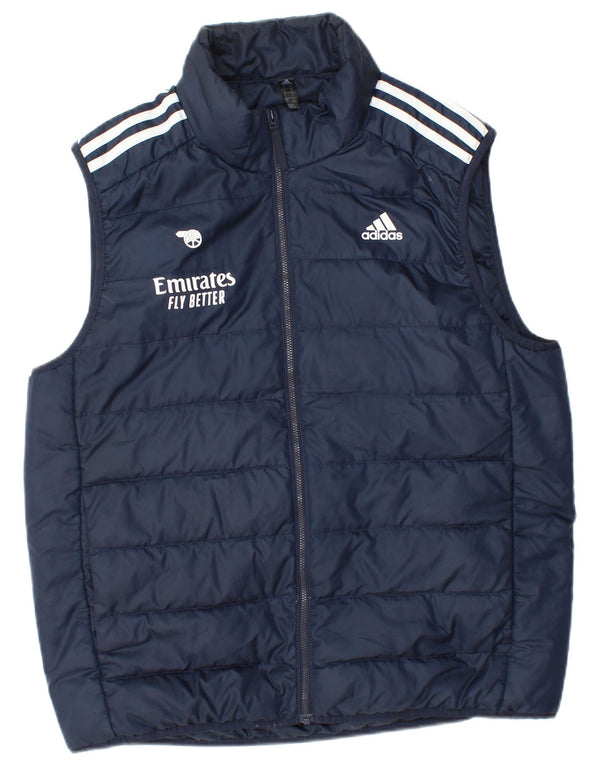 Adidas Herre grafisk polstret Gilet UK 40 Large Navy Blue