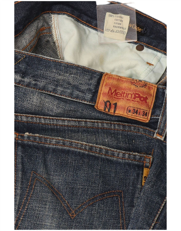 Meltin' Pot Herre Bootcut Jeans W34 L34 Blå Bomuld
