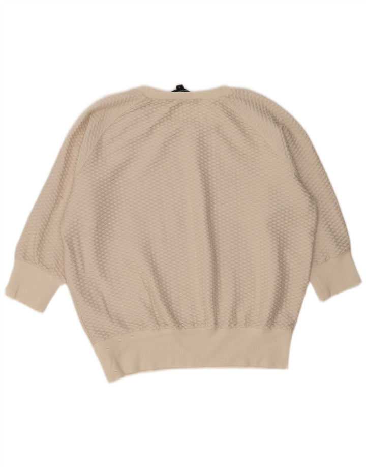 French Connection Dame Boat Neck Jumper Sweater UK 14 Medium Off White
