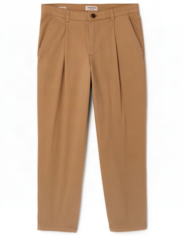 Jack & Jones Herre Loose Fit cropped bukser W30 L25 Beige Cotton